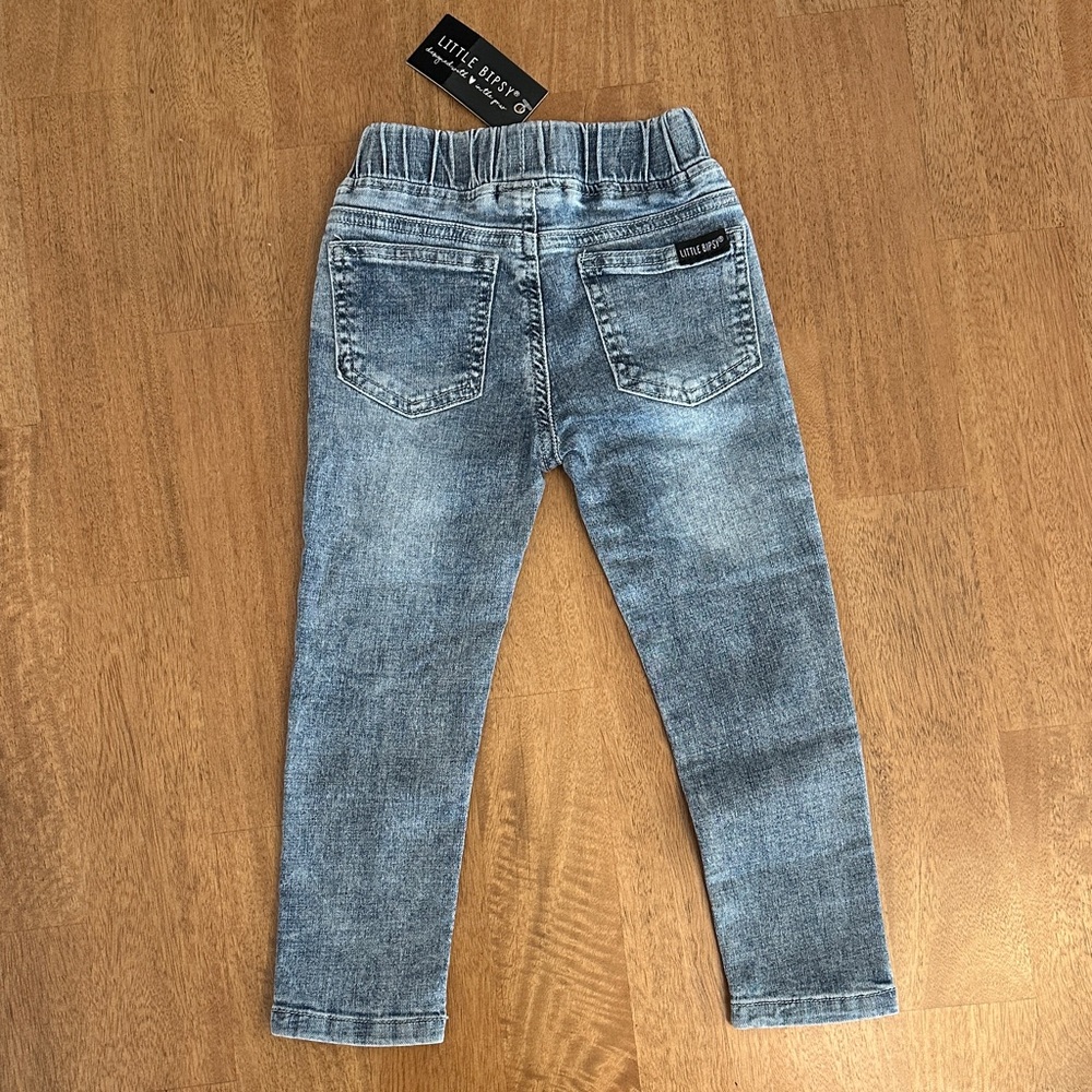 Stylish Kids Denim Jeans - Blue and Gray - Picture 7 of 9